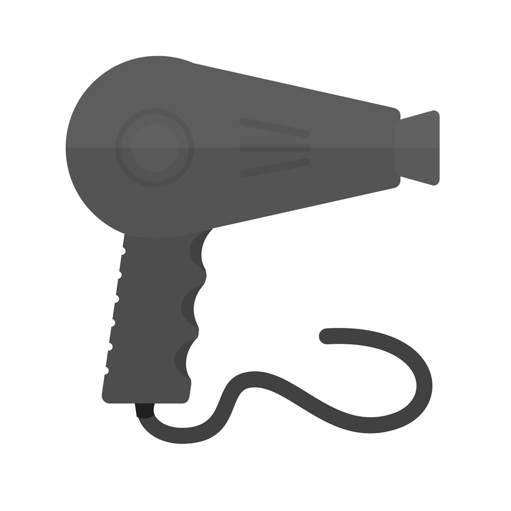 Hair Dryer Greyscale Icon