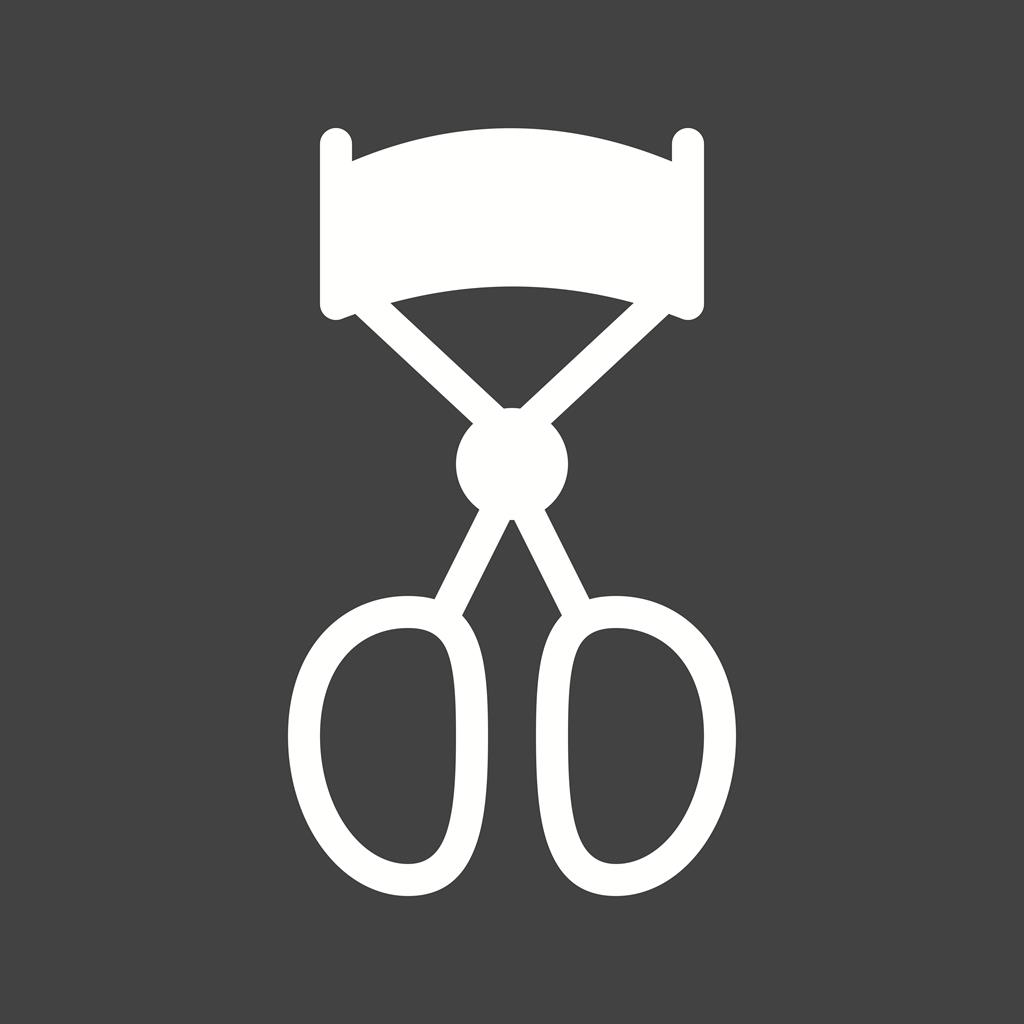 Eyelash Curler Glyph Inverted Icon