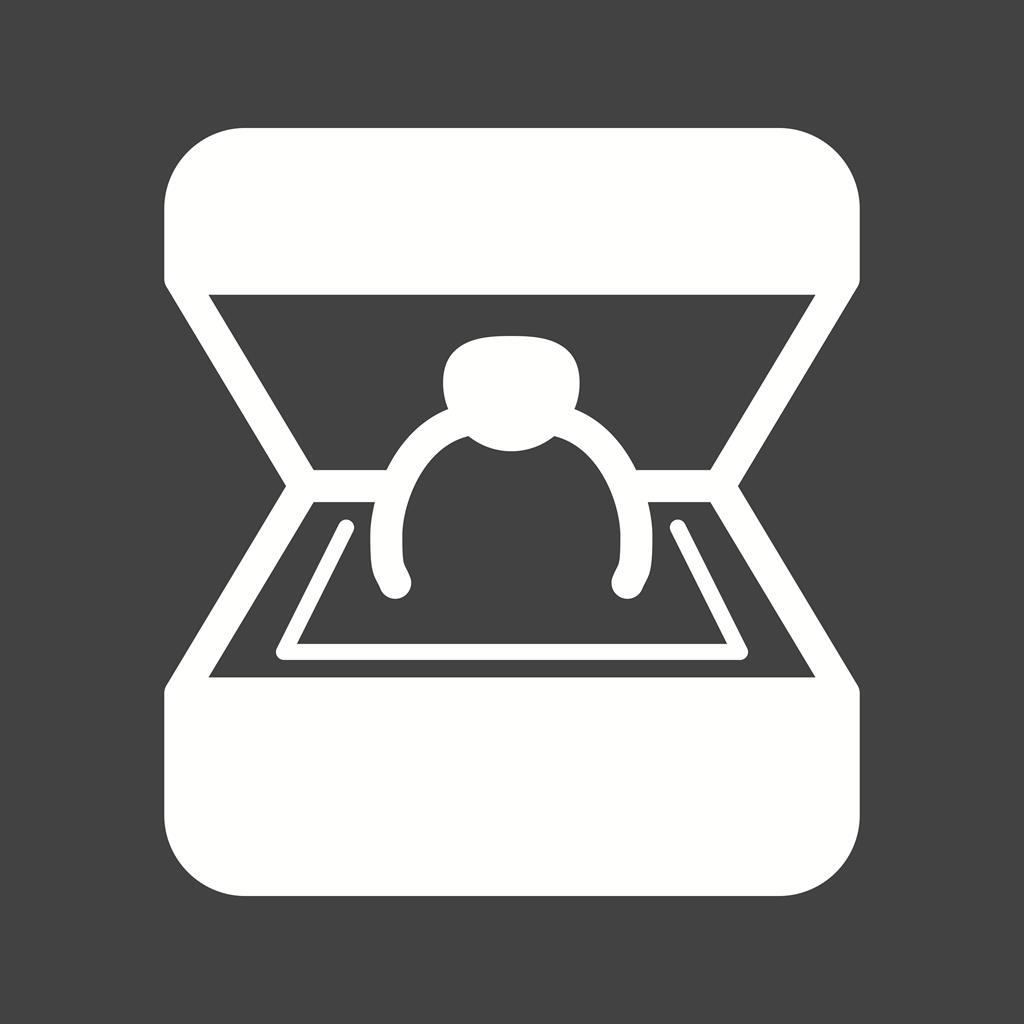 Ring in a box Glyph Inverted Icon