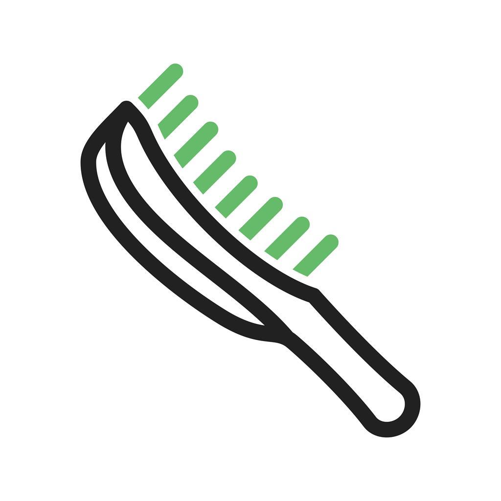 Hairbrush Line Green Black Icon