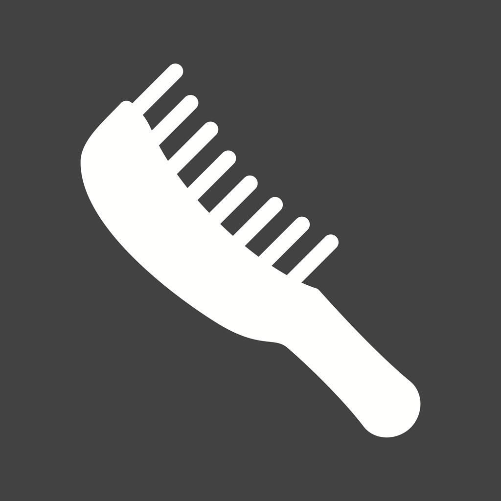 Hairbrush Glyph Inverted Icon