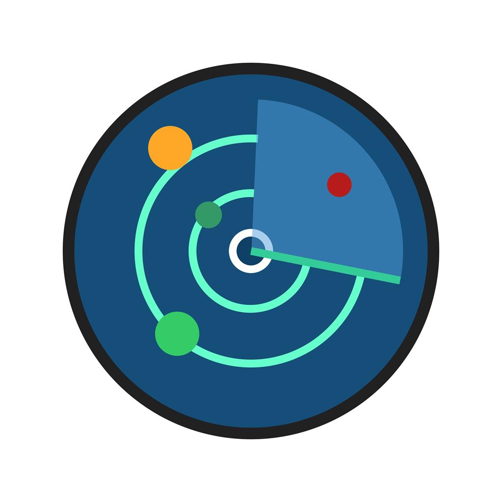 Radar Flat Multicolor Icon - IconBunny