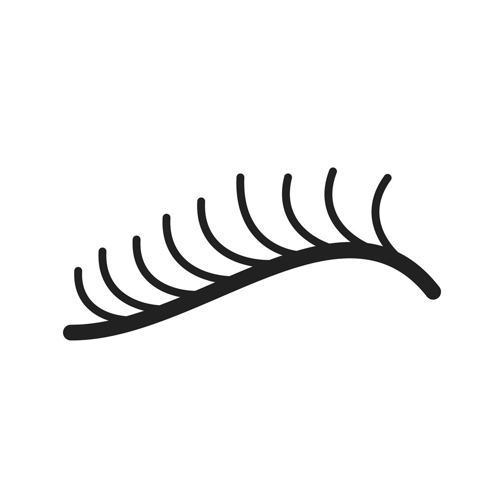 Eyelash Curled Line Icon