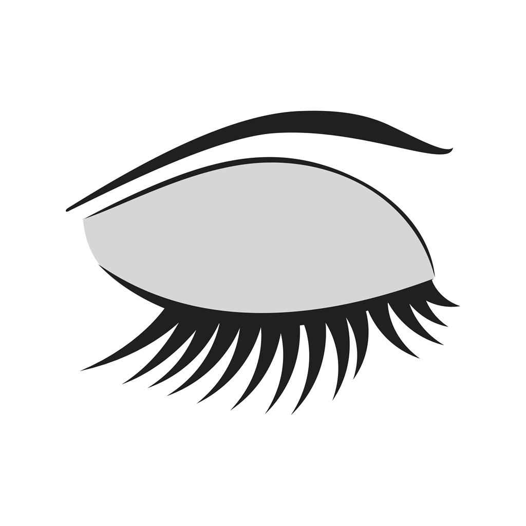 Eyelash Curled Greyscale Icon