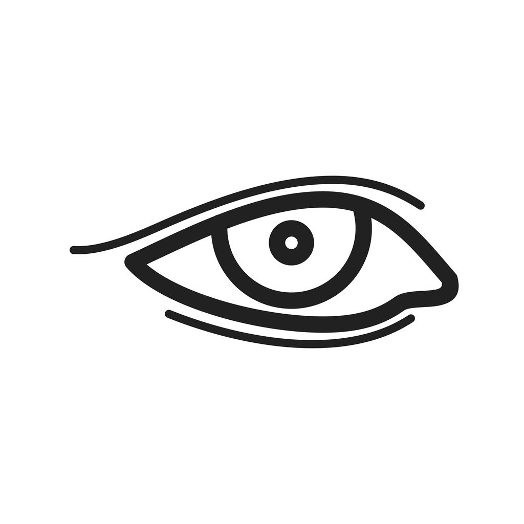 Eye with eyeliner Line Icon
