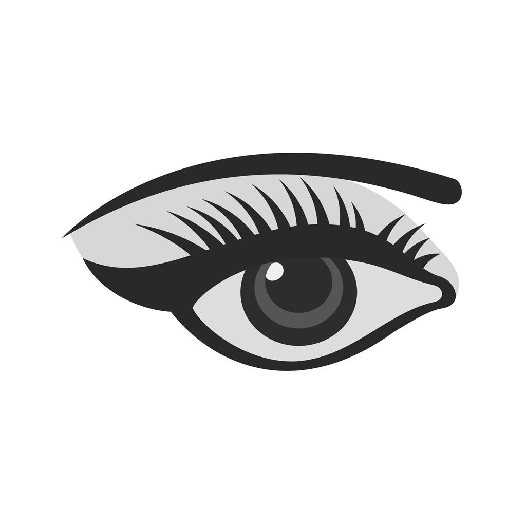 Eye with eyeliner Greyscale Icon