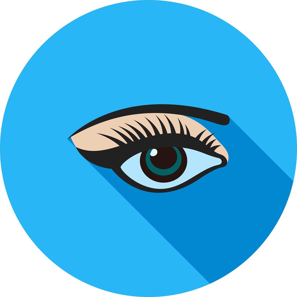 Eye with eyeliner Flat Shadowed Icon