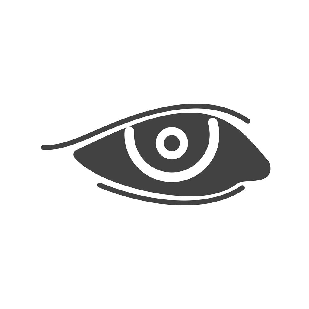 Eye with eyeliner Glyph Icon