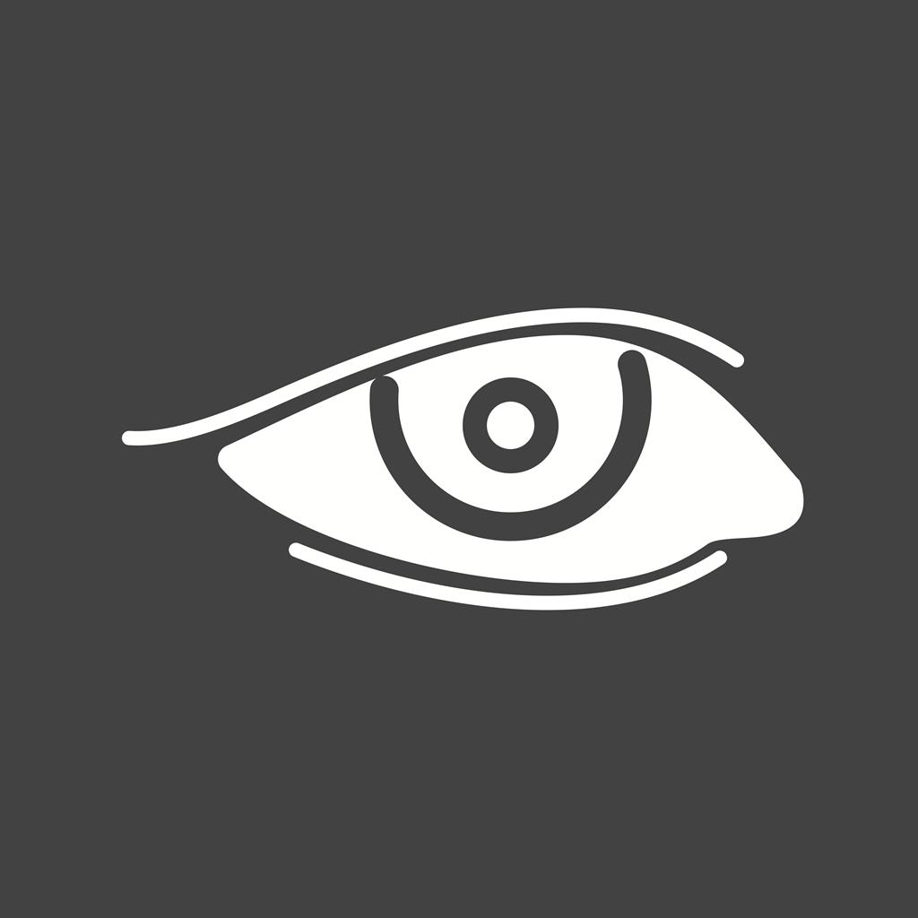 Eye with eyeliner Glyph Inverted Icon