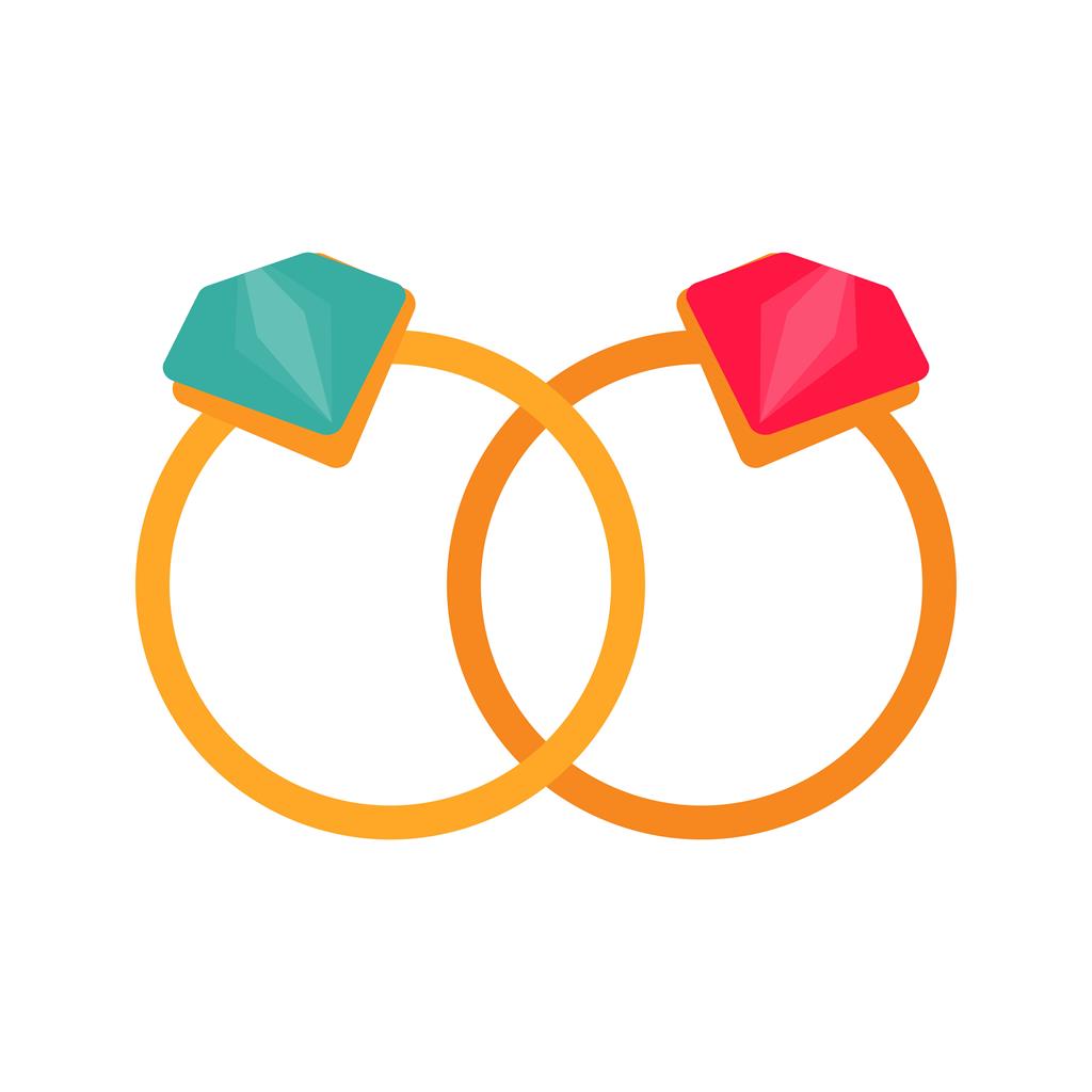 Rings Flat Multicolor Icon