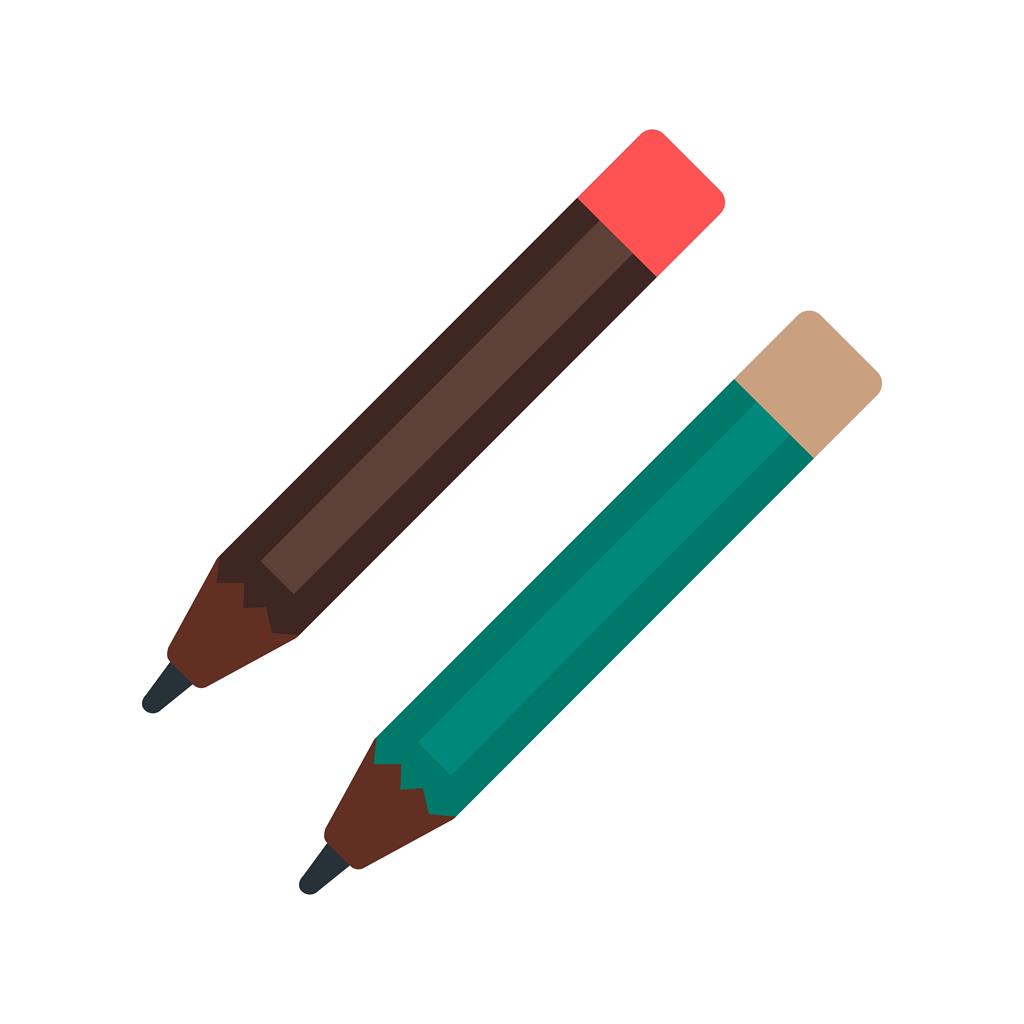 Eye pencils Flat Multicolor Icon