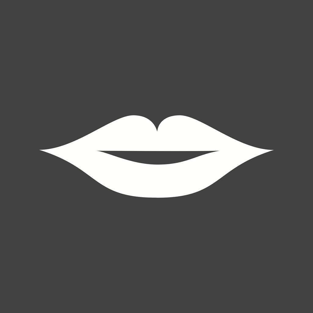 Lips  Glyph Inverted Icon