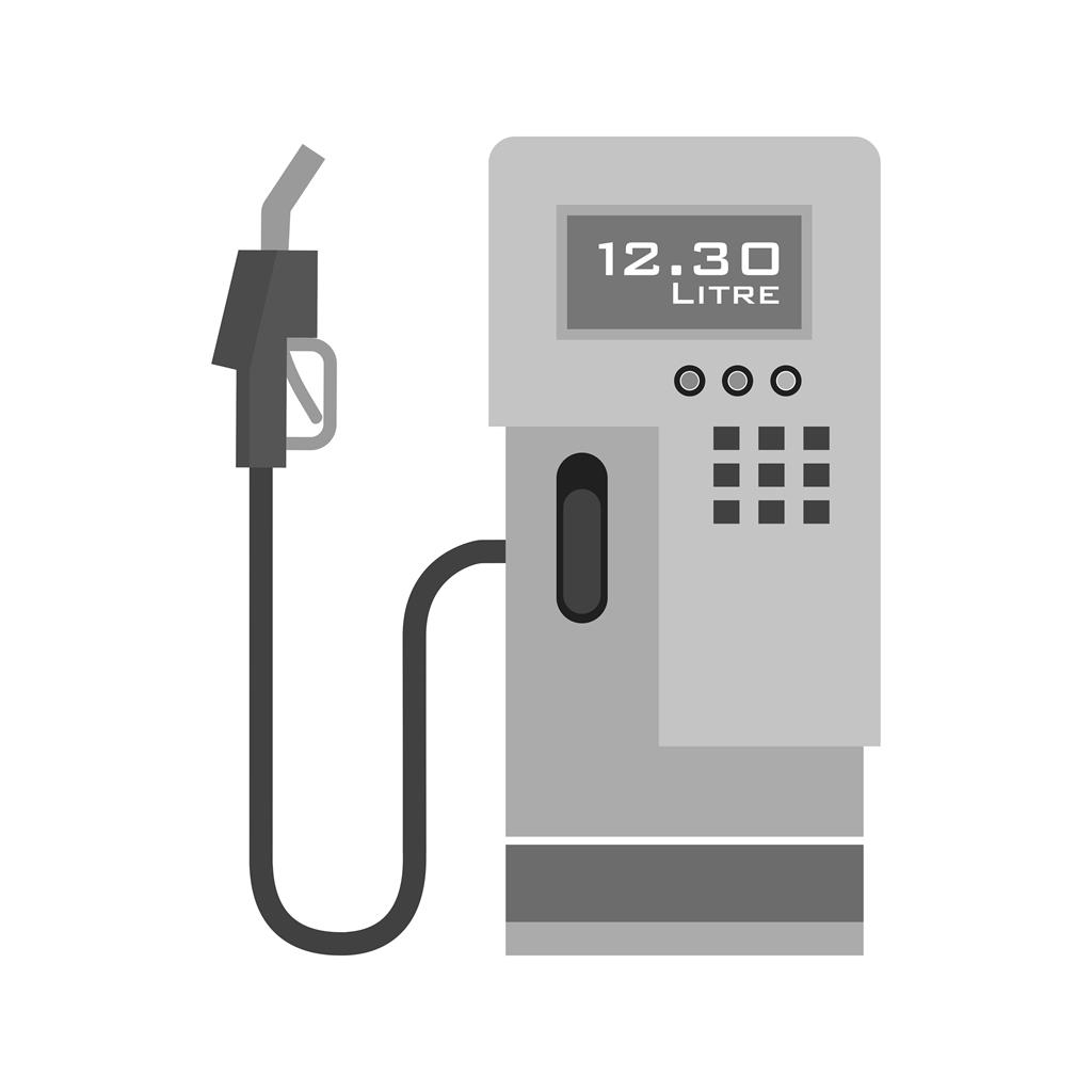 Gas Station/Petrol Station Greyscale Icon - IconBunny