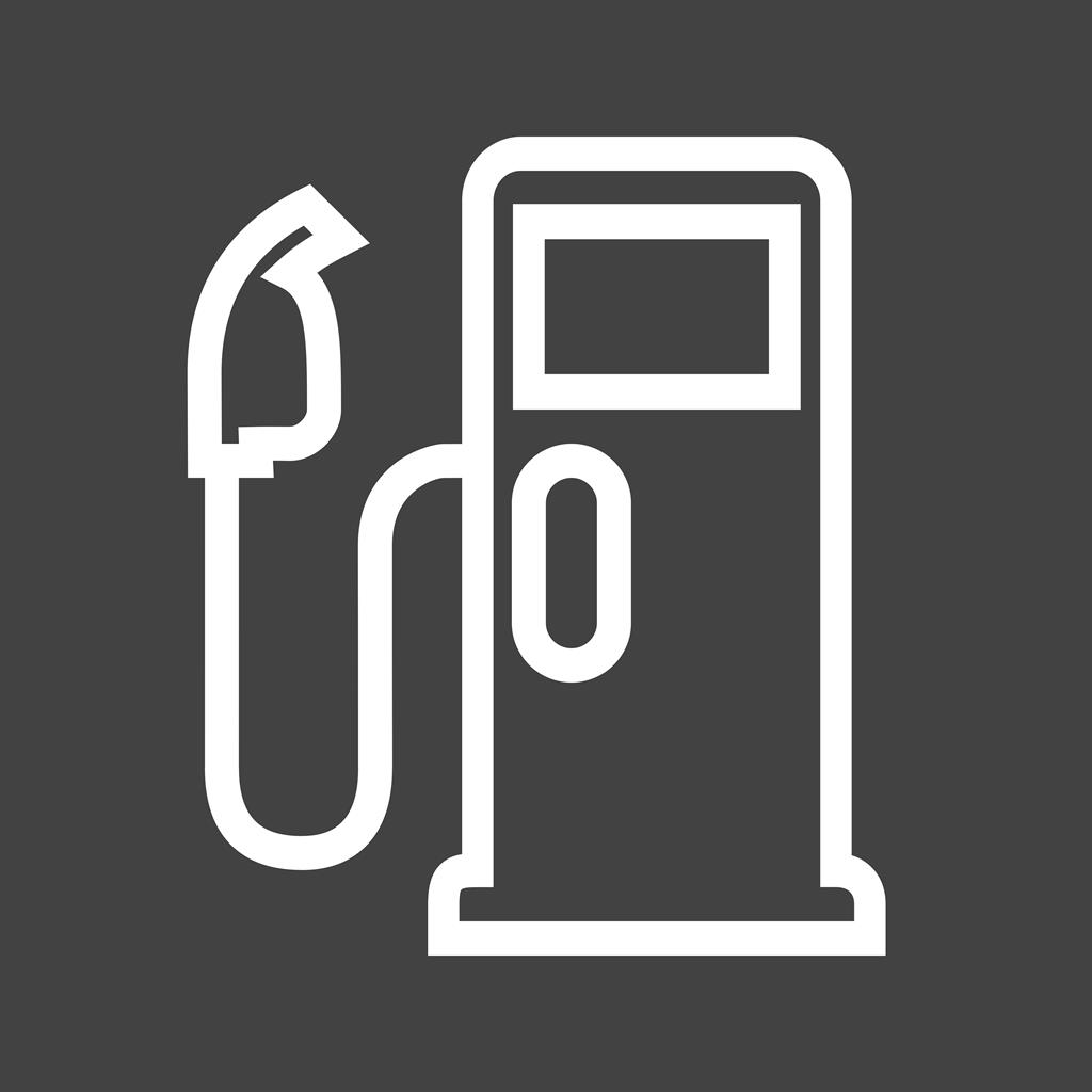 Gas Station/Petrol Station Line Inverted Icon - IconBunny