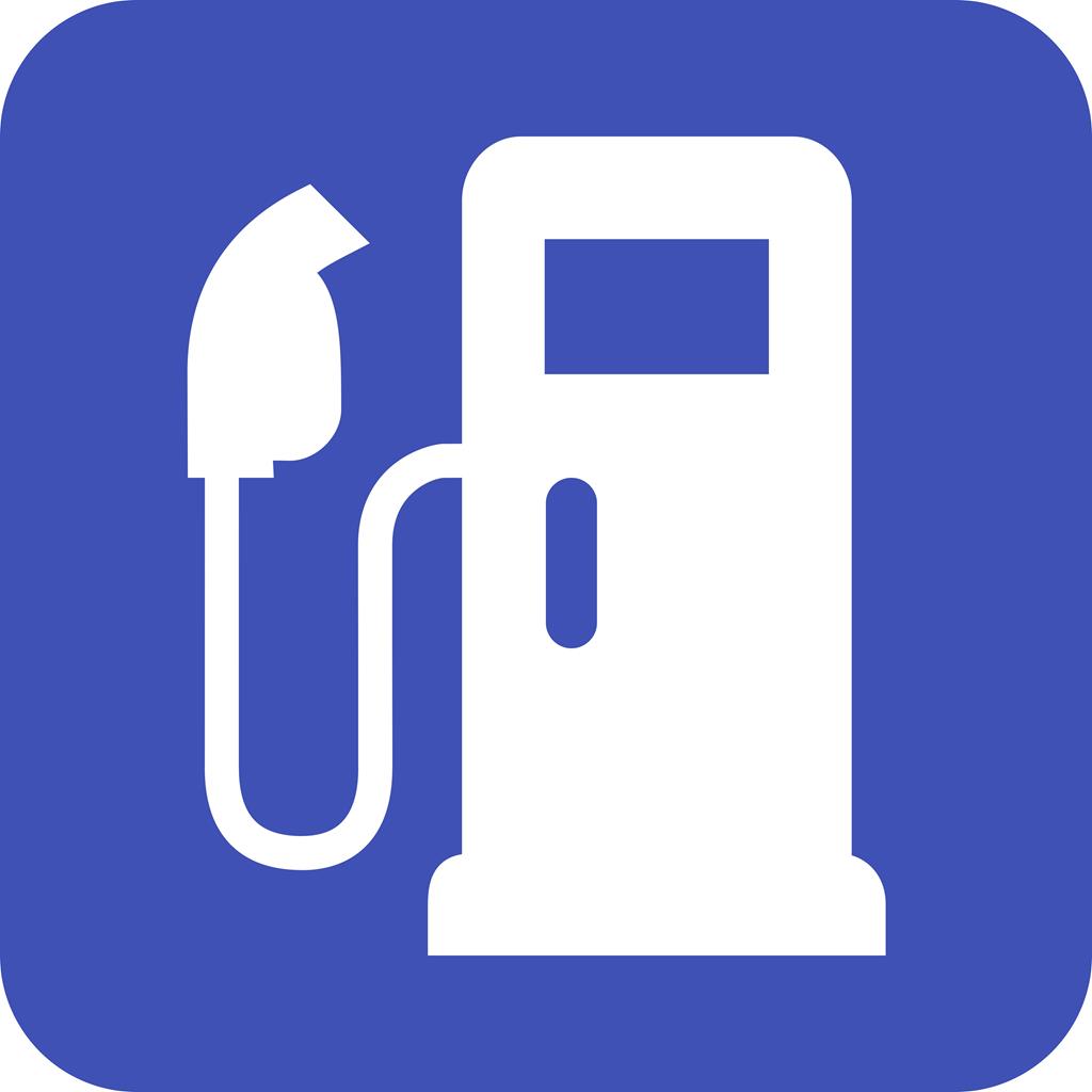 Gas Station/Petrol Station Flat Round Corner Icon - IconBunny