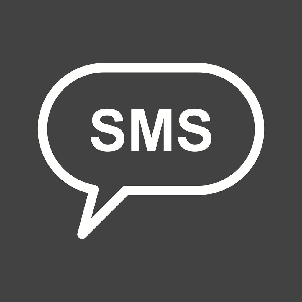 SMS Bubble Line Inverted Icon