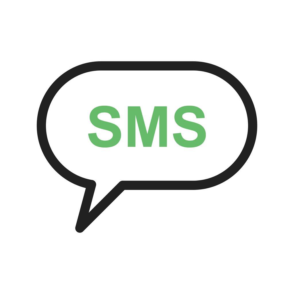 SMS Bubble Line Green Black Icon