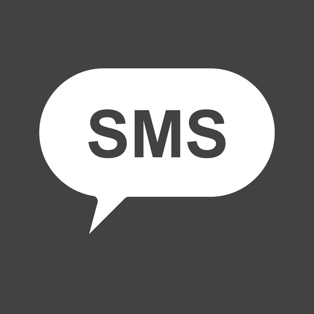 SMS Bubble Glyph Inverted Icon