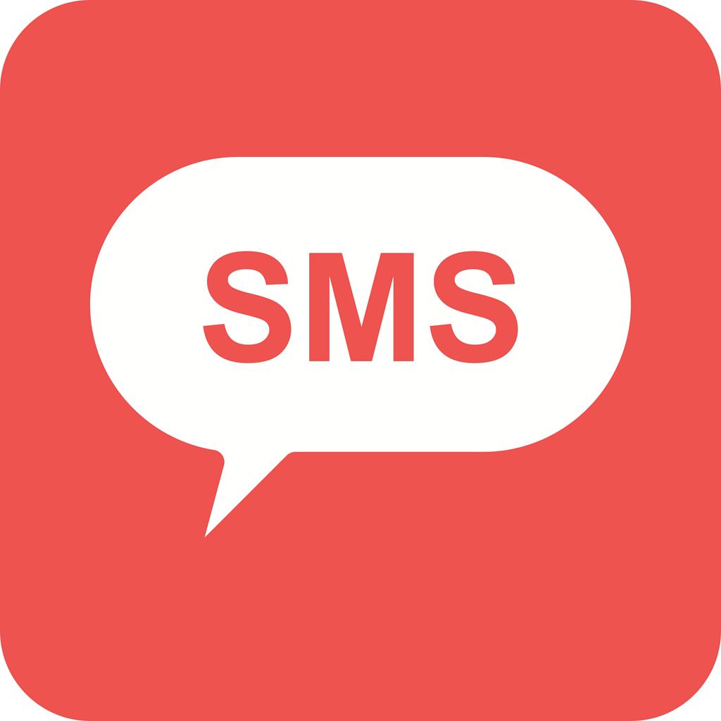 SMS Bubble Flat Round Corner Icon