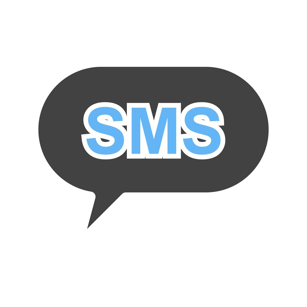 SMS Bubble Blue Black Icon