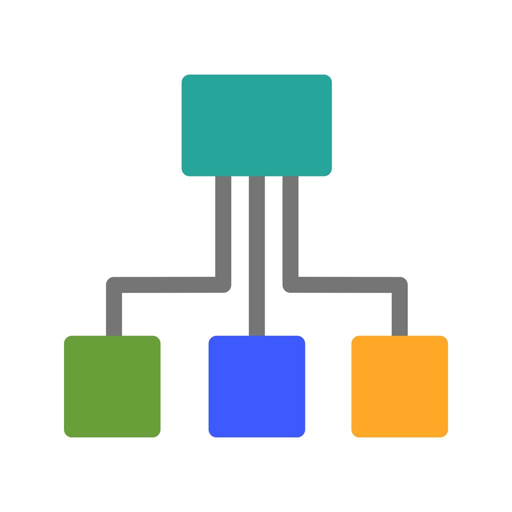 Network II Flat Multicolor Icon