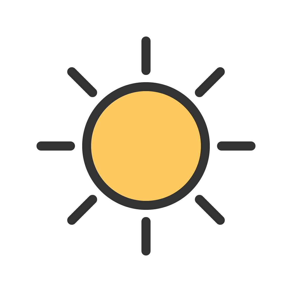Sun Line Filled Icon - IconBunny