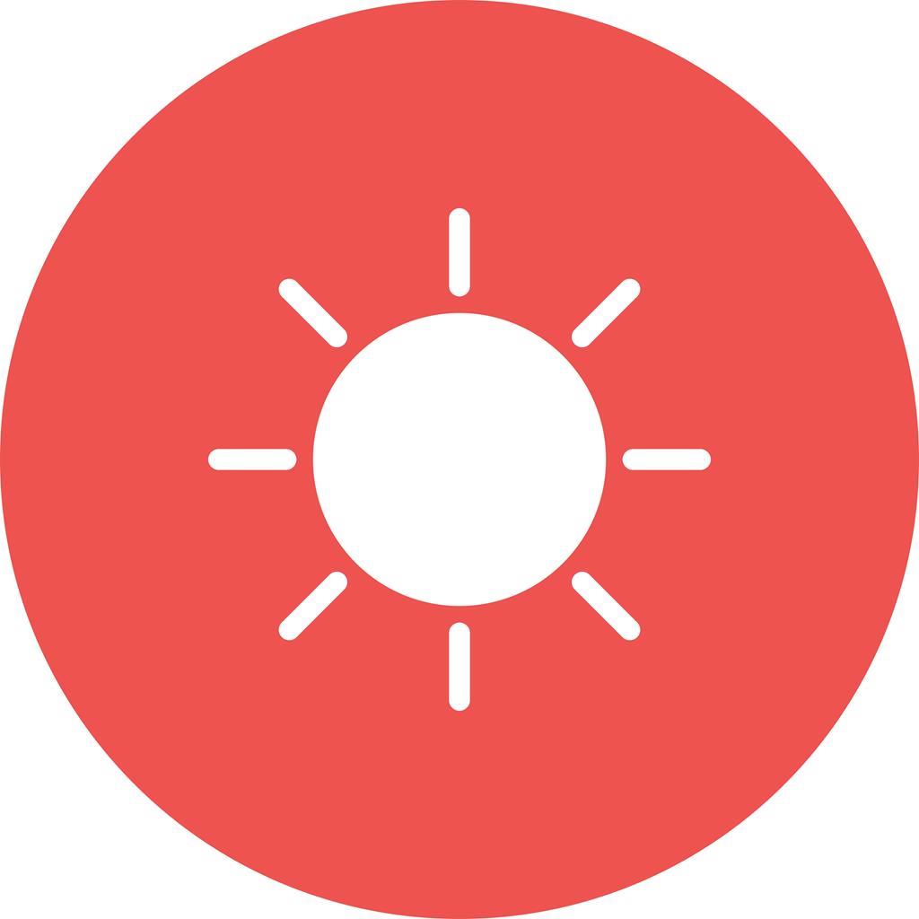 Sun Flat Round Icon - IconBunny