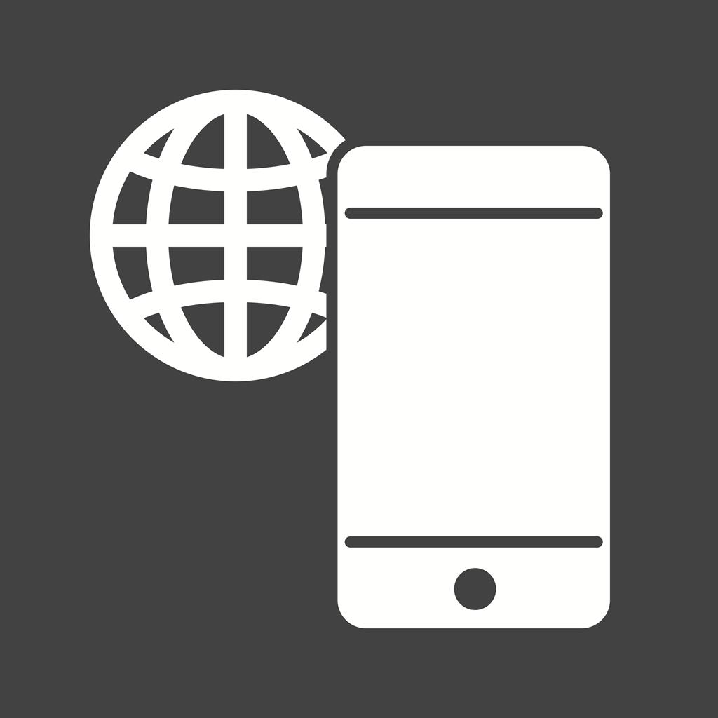 Global Connection Glyph Inverted Icon