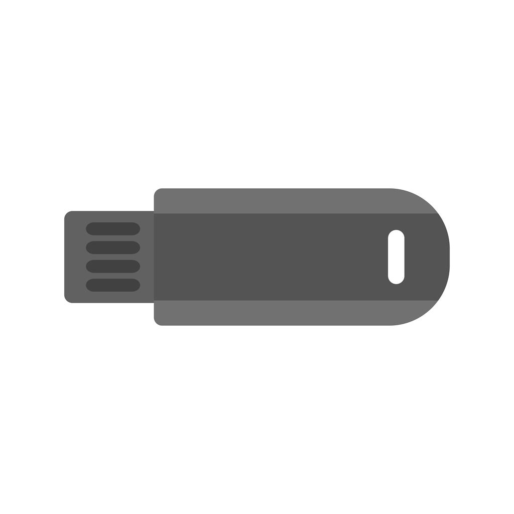 USB Cable Greyscale Icon