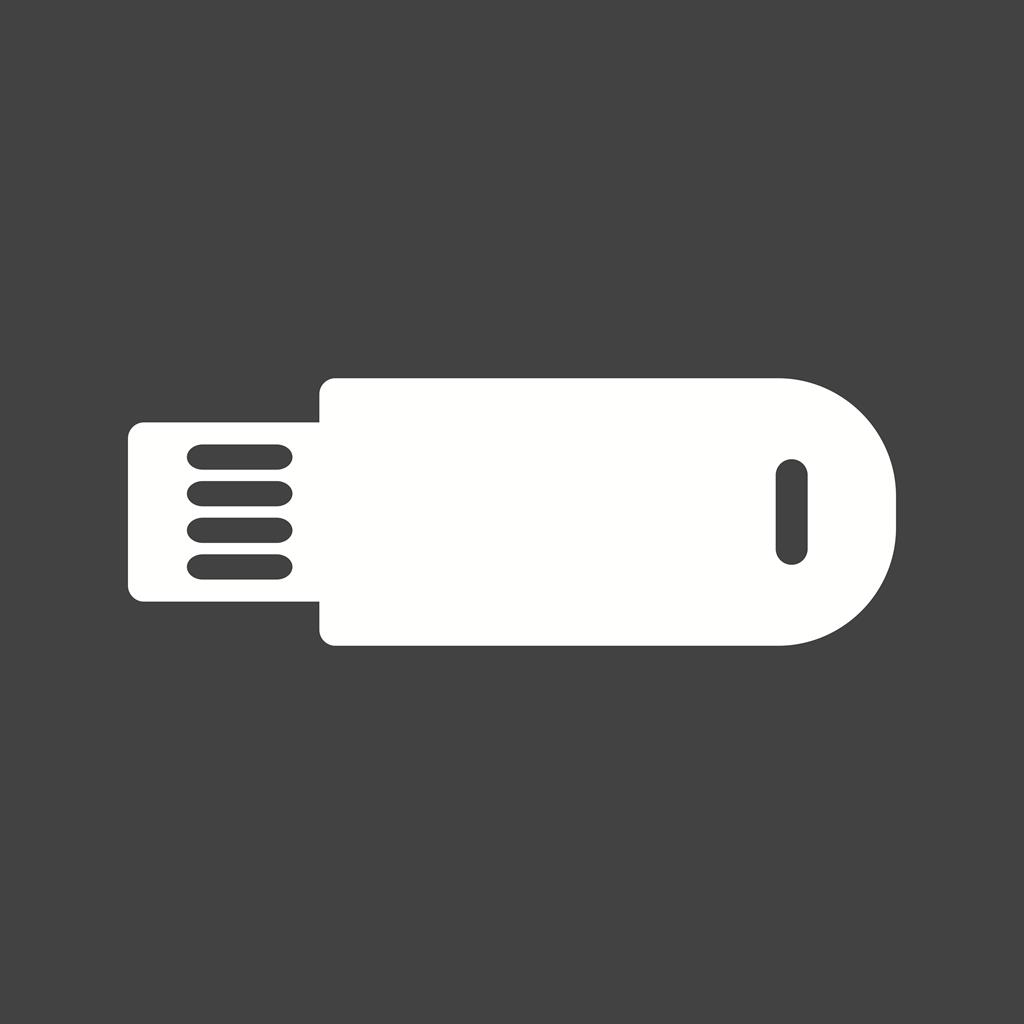 USB Cable Glyph Inverted Icon