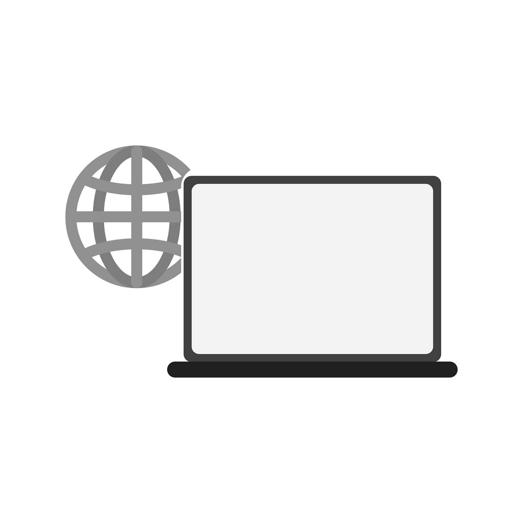 Connected Laptop Greyscale Icon