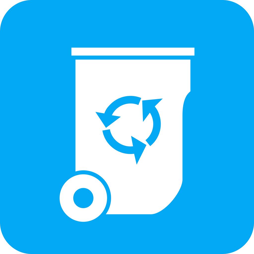 Recycle Bin Flat Round Corner Icon - IconBunny