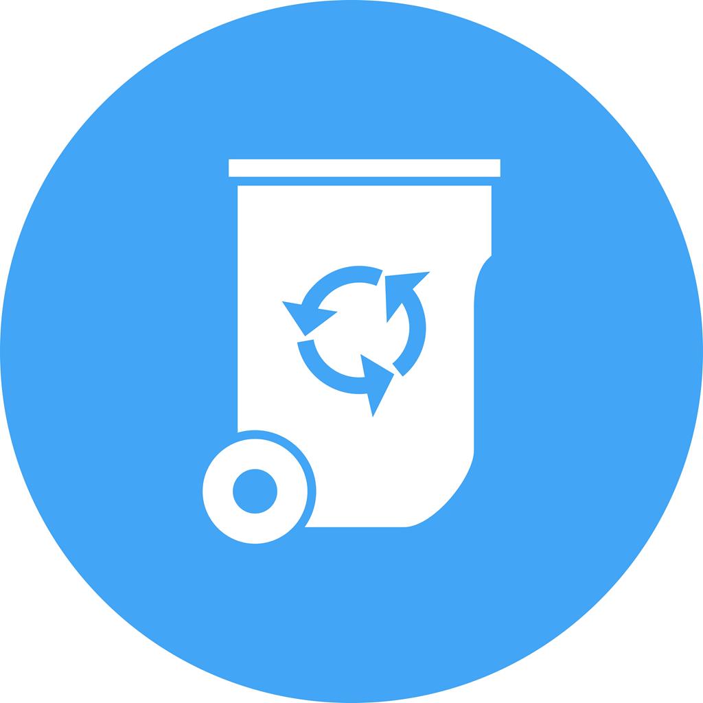 Recycle Bin Flat Round Icon - IconBunny
