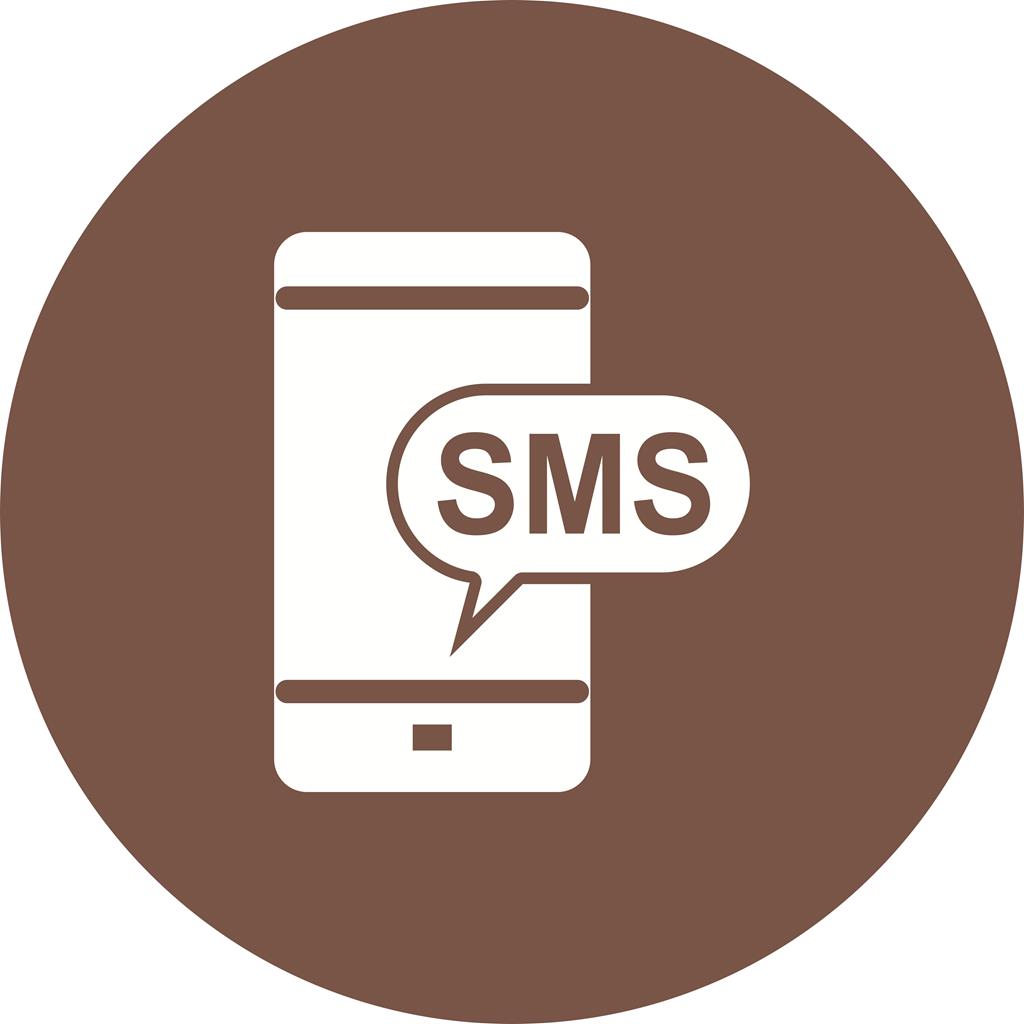 SMS Notification Flat Round Icon