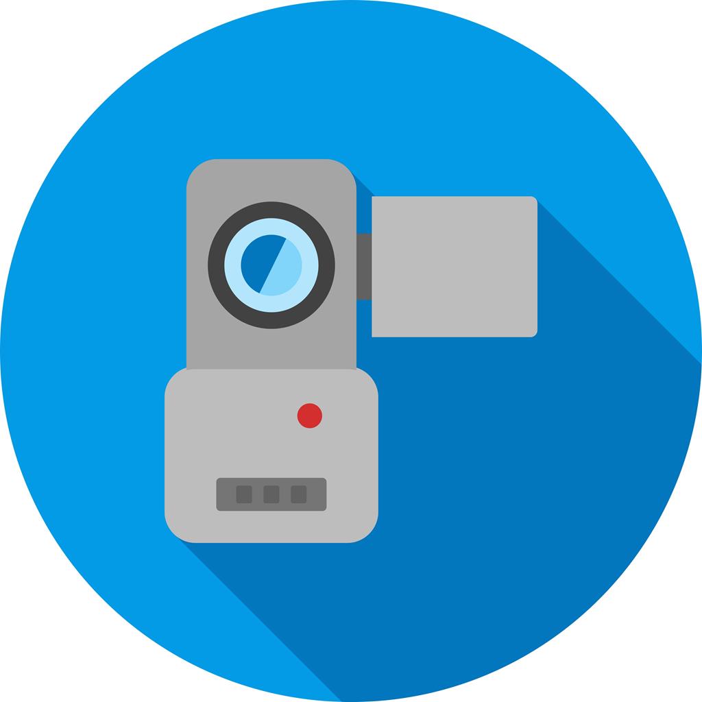 Video Camera Flat Shadowed Icon