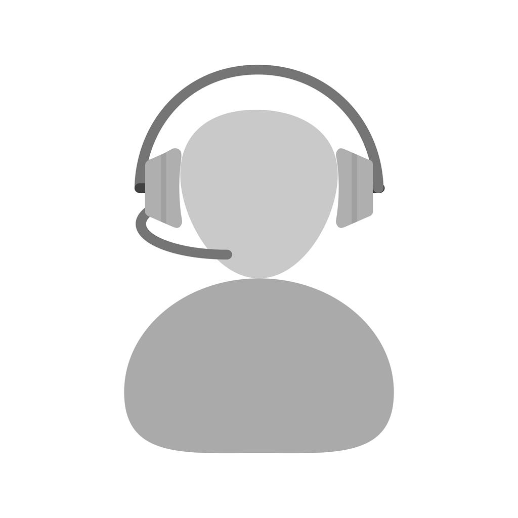 Call Center Agent Greyscale Icon