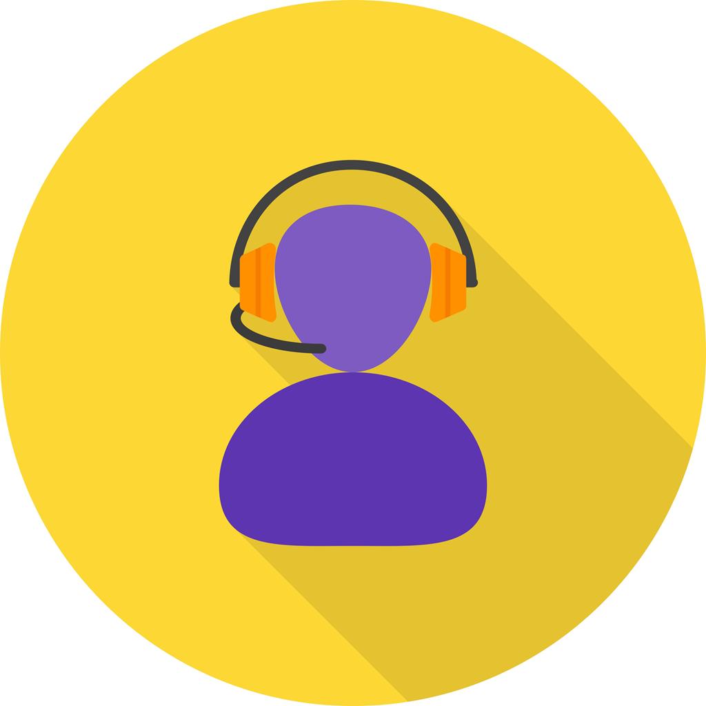 Call Center Agent Flat Shadowed Icon