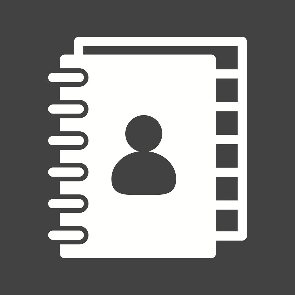 Contacts Book Glyph Inverted Icon