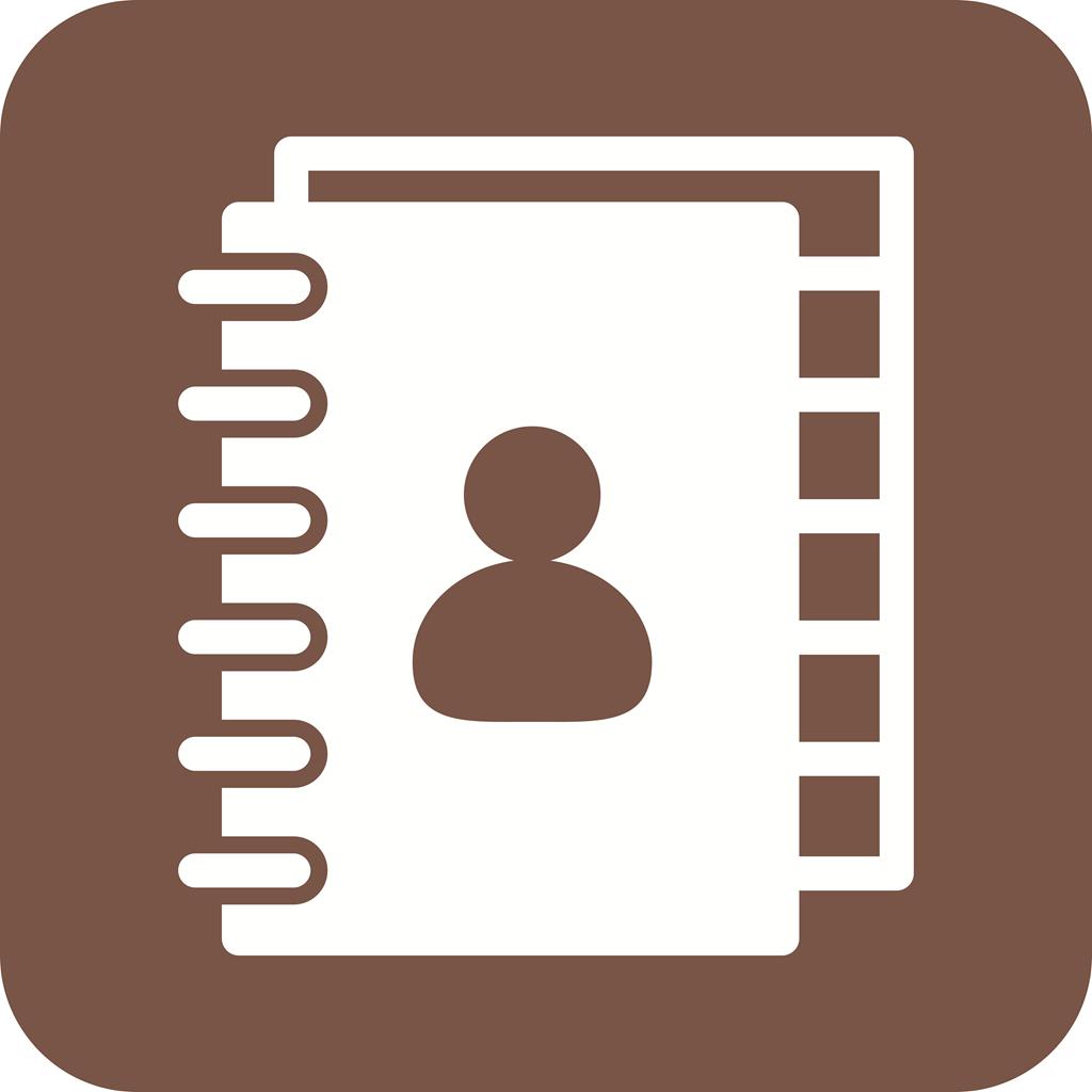 Contacts Book Flat Round Corner Icon