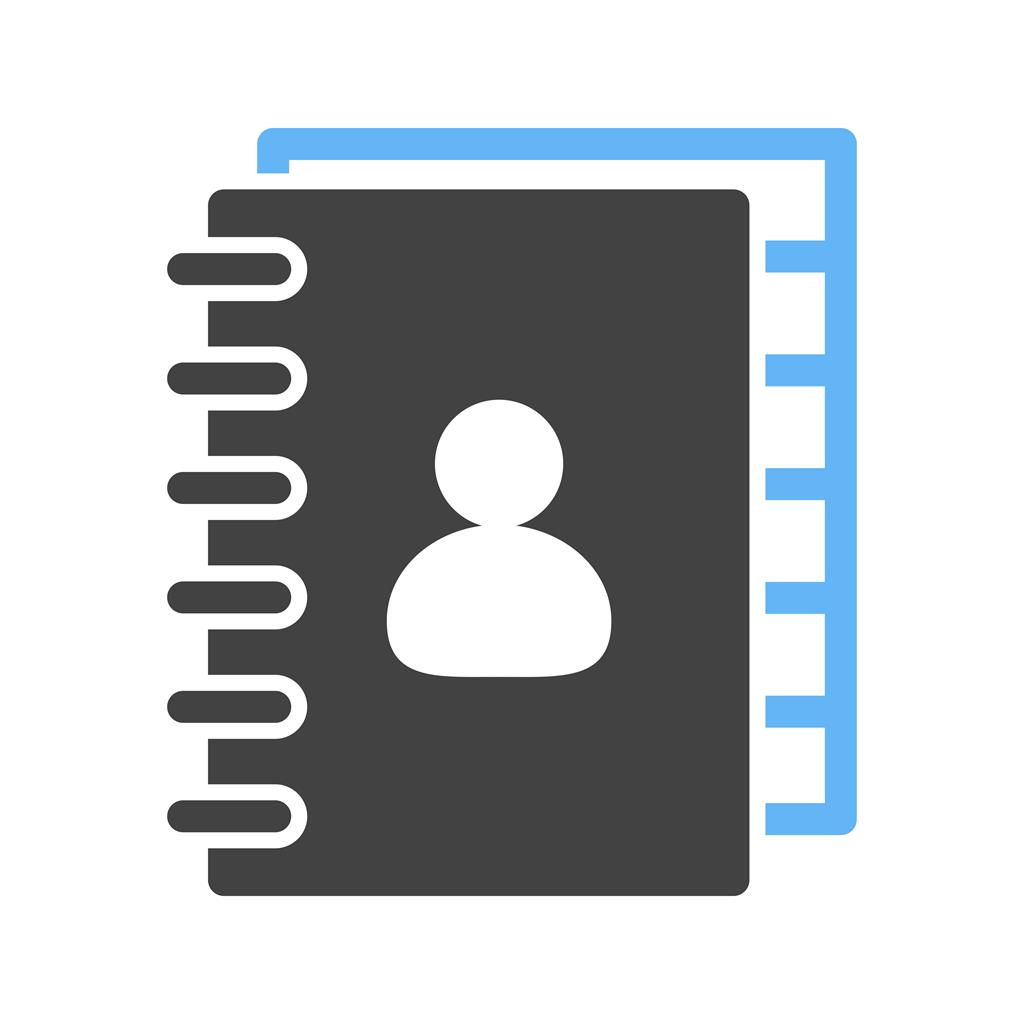 Contacts Book Blue Black Icon