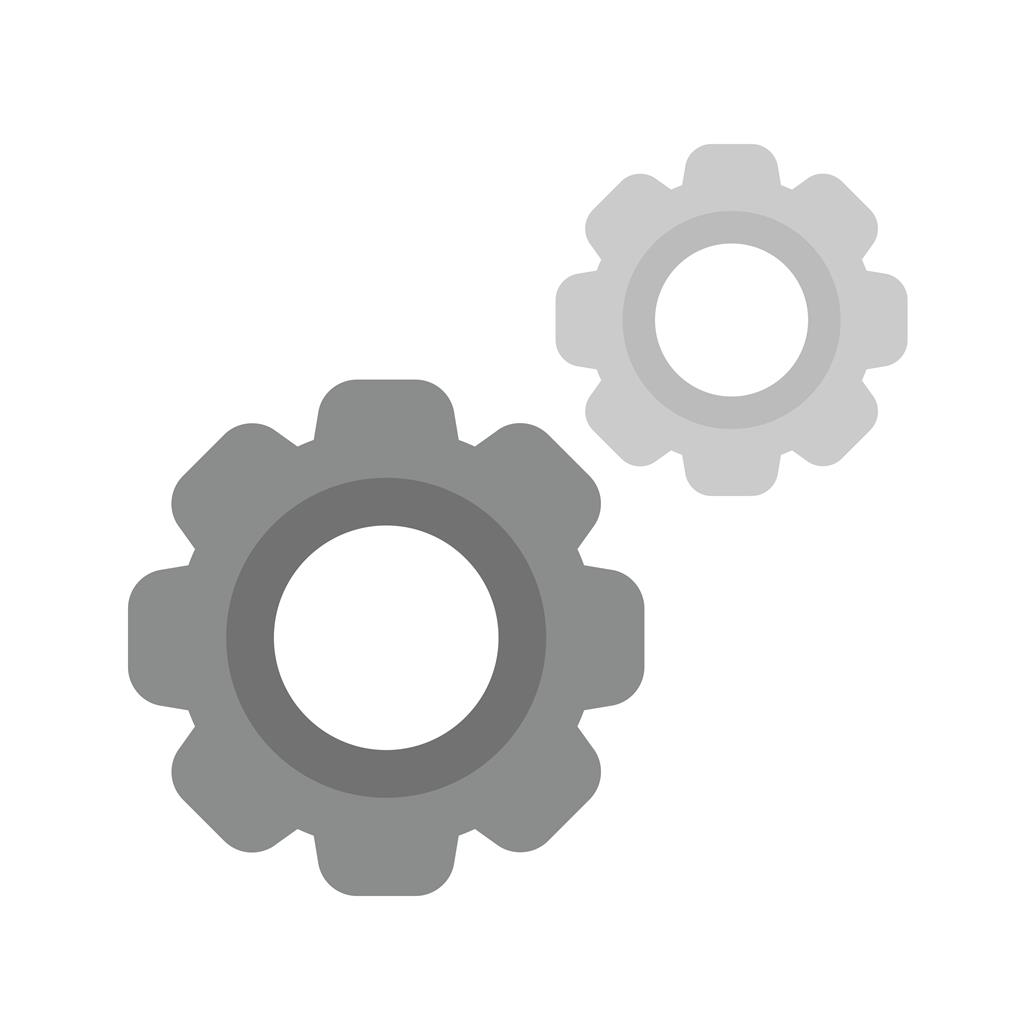 Settings Gears Greyscale Icon