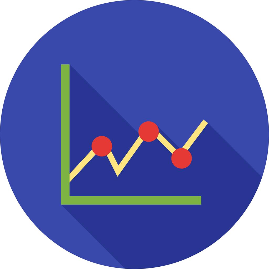 Statistical Graph Flat Shadowed Icon