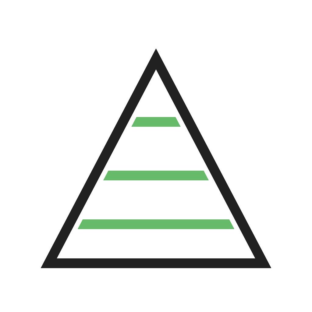Pyramid Graph Line Green Black Icon