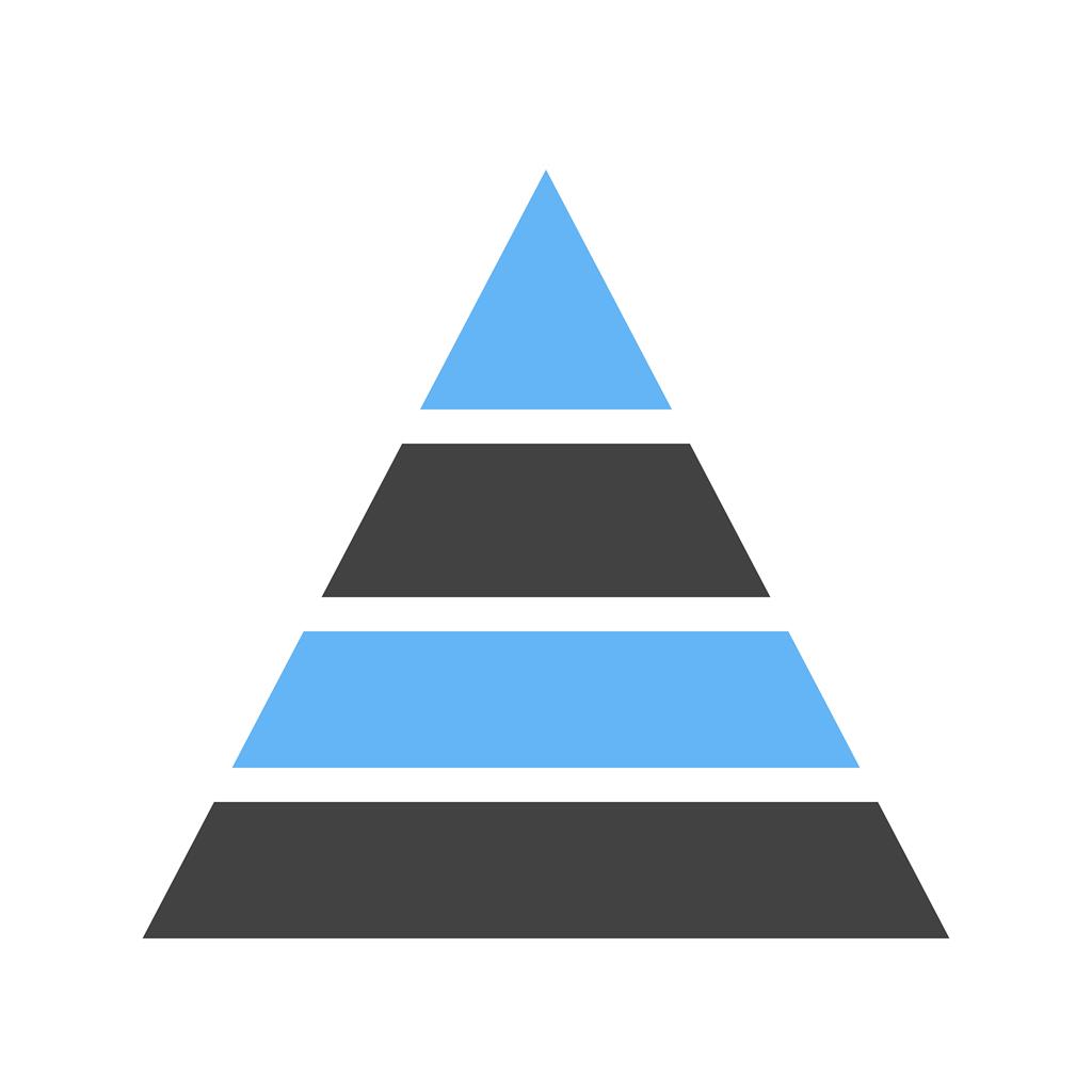 Pyramid Graph Blue Black Icon
