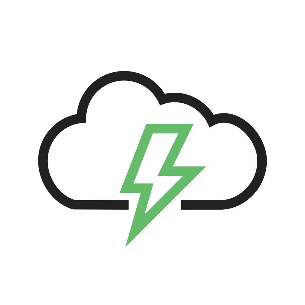 Cloud Line Green Black Icon - IconBunny