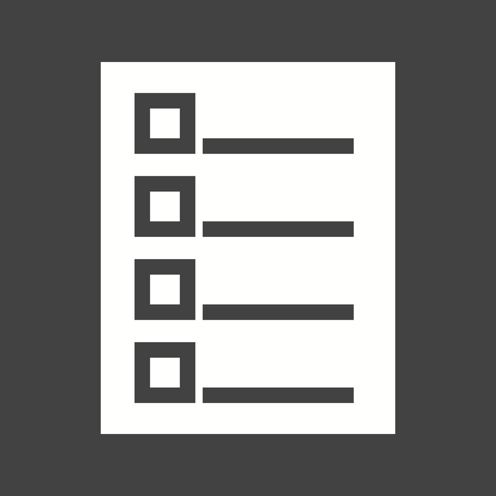 Tasks List Glyph Inverted Icon