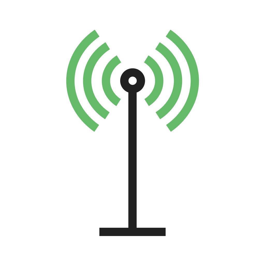 Antenna Line Green Black Icon - IconBunny