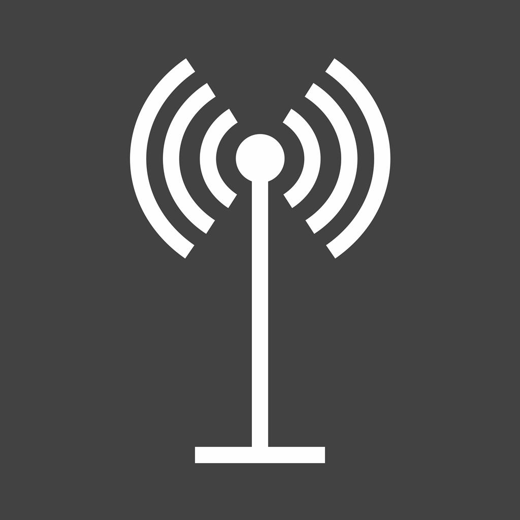 Antenna Glyph Inverted Icon - IconBunny