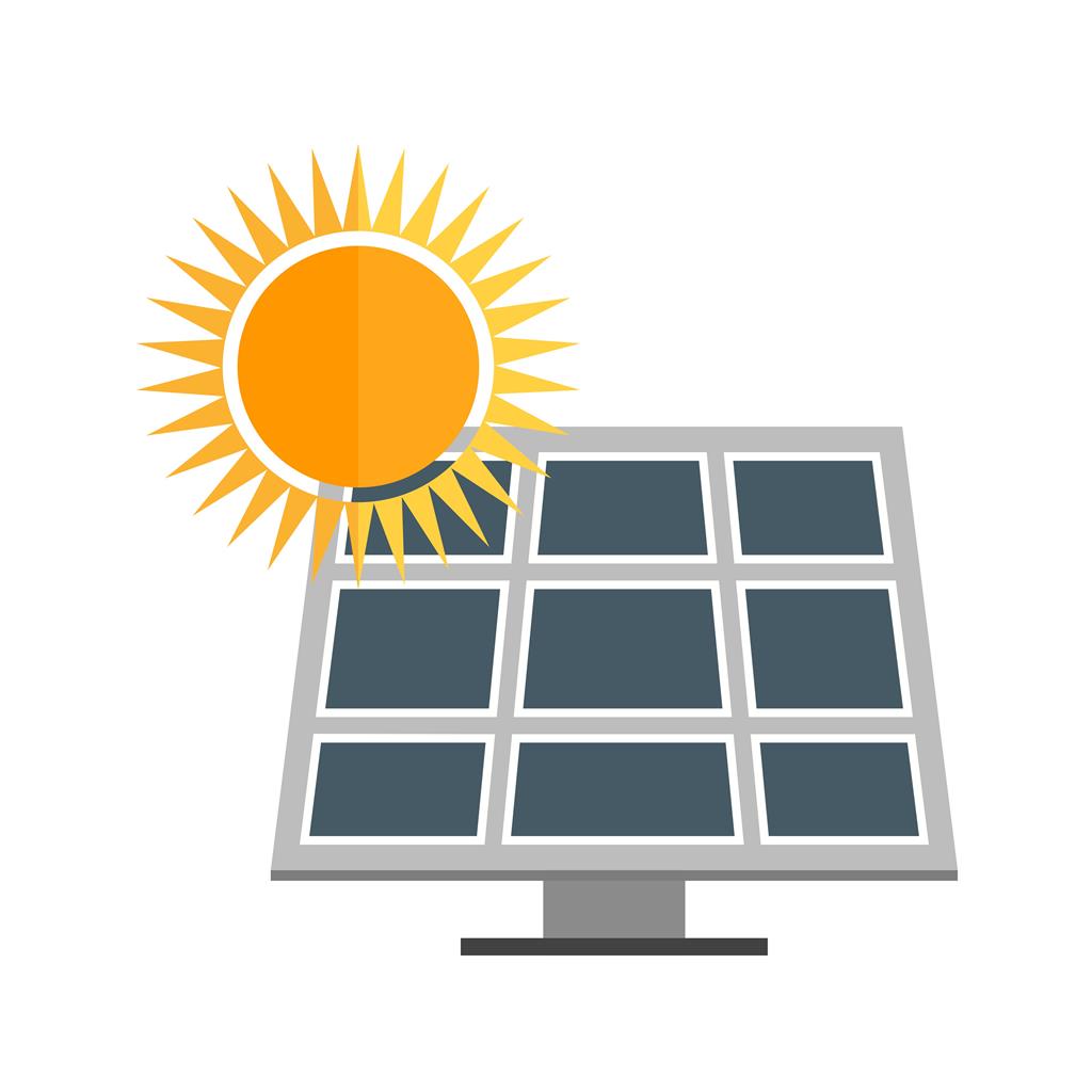Solar Panel Flat Multicolor Icon - IconBunny