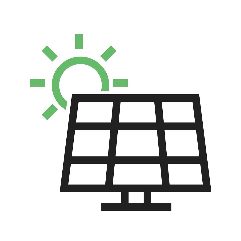 Solar Panel Line Green Black Icon - IconBunny